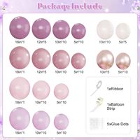 Kit d'arche de ballons violet poussiéreux de 15 ans, kit d'arche de guirlande de ballons rose et violet pour décorations de baby shower, mariage, anniversaire