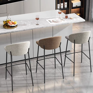 Tabouret de <span class=keywords><strong>bar</strong></span> <span class=keywords><strong>scandinave</strong></span> avec dossier, <span class=keywords><strong>chaise</strong></span> de comptoir rembourrée en tissu pour la maison, l'îlot de cuisine, le <span class=keywords><strong>bar</strong></span> et la réception - Product Image 6