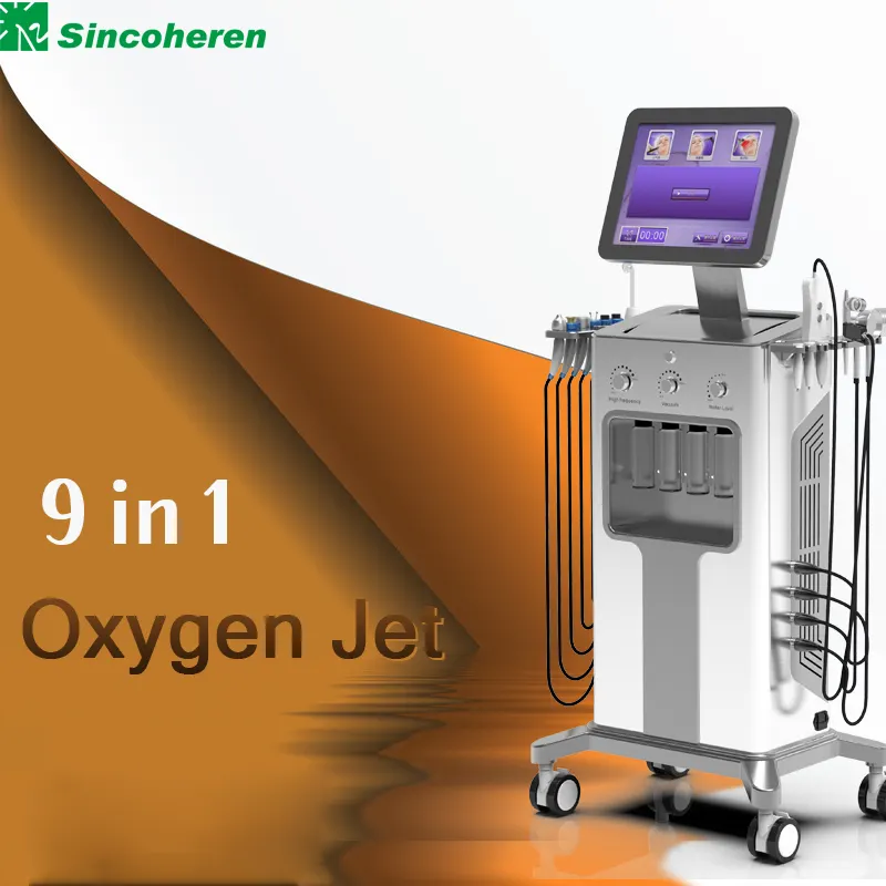 Offre Spéciale 9 en 1 oxygène machine faciale aqua peel Hydra dermabrasion dispositif Microdermabrasion jet