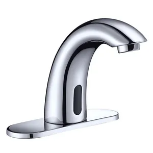 Faucet Faucet Touchless Sensor Faucet Automatic Smart Single Hole Faucet Hands Free Tap Bathroom Sink Faucet With Hole Cover Deck Plate