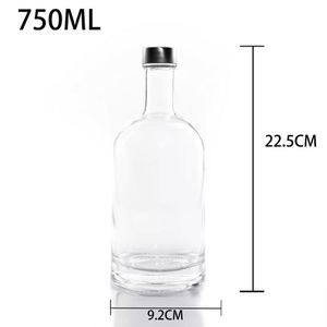 Bouteille en verre transparente élégante <span class=keywords><strong>de</strong></span> 750 ml pour spiritueux, vodka, gin, <span class=keywords><strong>rhum</strong></span>, whisky et autres boissons alcoolisées - Product Image 4