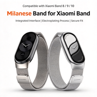 Strap Magnet Milanese Loop untuk Xiaomi Smart Band 11 10 9 8 NFC, Tali Mesh Stainless Steel Tipis, Grosir
