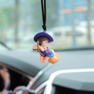 Bonito palo de <span class=keywords><strong>escoba</strong></span> voladora, colgante decorativo de carbono de <span class=keywords><strong>bruja</strong></span>, accesorio colgante Interior para Kits de Interior de coche para mujer - Product Image 3