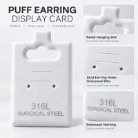 Cartes de présentation pour boucles d'oreilles avec logo personnalisé en feuille d'or 1,5*2 pouces, cartes pour bijoux, cartes pour boucles d'oreilles clous, emballage de conteneurs à bijoux