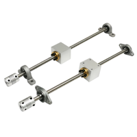 Vis trapézoïdale T8 de 8 mm de diamètre, tige filetée de type T avec écrou et kit de fixation d'écrou pour mouvement linéaire de l'axe Z d'imprimante 3D