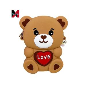 Лидер продаж, 4 вида цветов, подарок на детский день с медведем 2 размера, милая сумка для девочек с милым мультяшным принтом, Детский мягкий силиконовый милый кошелек - Product Image 1