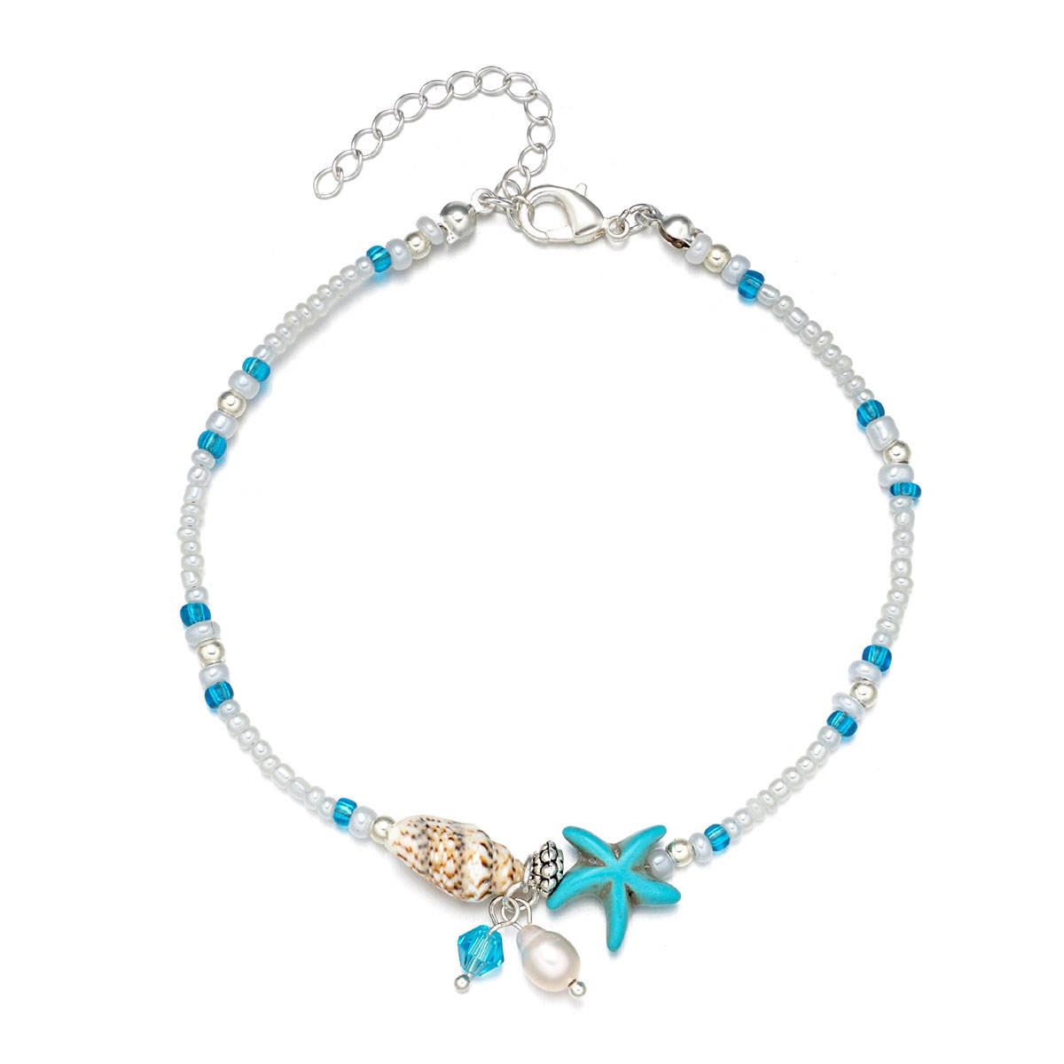 Wholesale Custom Starfish Sea Snail Micro Beads Anklet