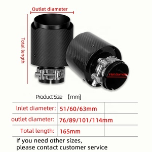 Sortie d'Échappement Type Akrapovič Premium en Acier Inoxydable et Fibre de Carbone Poli Miroir, Pots d'Échappement de Luxe - Product Image 4