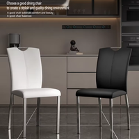 Chaise de salle à manger en acier au design minimaliste moderne et luxueux avec dossier, idéale pour les hôtels et la maison