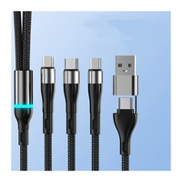 Kabel data USB pengisian daya ponsel, baru kepang nilon 100W 4 in 1 Cepat 3 in 1 untuk ponsel