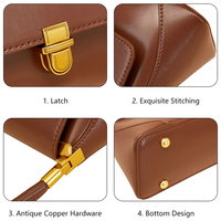 Sac à Main en Cuir Véritable pour Femme Sac Cuir Rétro Vintage Design Élégant Toutes Saisons pour le Quotidien