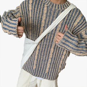 Pull Cleanfit Boy Advanced Sense, style coréen, automne-hiver, rétro, color block, col rond, tricot décontracté - Product Image 4