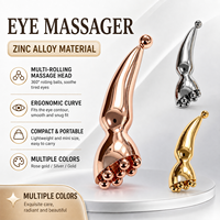 Rouleau de massage pour les yeux en alliage de zinc, bâton de massage facial en forme de croissant pour les méridiens, outil de beauté pour les soins de la peau des yeux et du visage