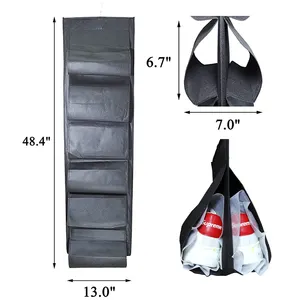 高品質の12グリッドオーガナイザーダストバッグと靴収納ハンギングバッグ回転可能な靴収納バッグ