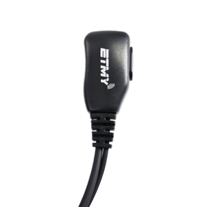 ET-ER2700 D Shape Earpiece with PTT Microphone Black Two Way Radio Headset for GP328 GP340 GP380 HT1250 MTX960 Portable Radio - Product Image 2