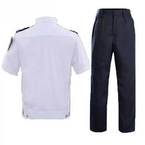 Uniforme Profesional de Guardia de Seguridad para Hombre, Camisa Blanca de Manga Larga de Poliéster y Algodón con Corbata y Pantalones Azul Oscuro, Tallas Estándar - Product Image 2
