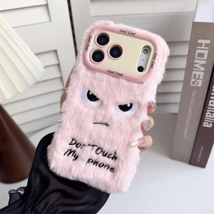 Coque de téléphone en peluche douce avec support d'objectif caméra motif dessin animé pour iPhone 11 12 13 14 15 16 Pro et 17 Pro Max - Product Image 6