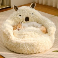Cama para Mascotas de Piel de Alpaca, la Más Vendida, para el Invierno, Cueva Cálida para Gatos, Cama Sofá para Gatos Gruesa y Altamente Resistente