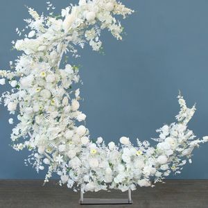 Arco de Flores Artificiales en Forma de Luna Personalizado LANJO, Soporte para Flores, Fondo para Bodas, Decoración Floral en Forma de Media Luna para Compromisos - Product Image 5