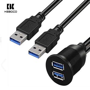 Fourniture directe d'usine <span class=keywords><strong>USB</strong></span> 3.0 mâle <span class=keywords><strong>femelle</strong></span> câble d'extension étanche PVC veste tresse voiture montage tableau de bord affleurant Scanner câbles de données - Product Image 2