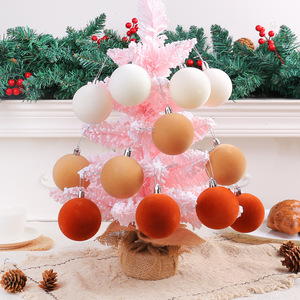12 piezas de alta calidad DIY árbol de Navidad decoración bola colgante accesorios transfronterizo colorido flocado bola ornamento conjunto - Product Image 4