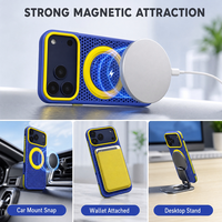 Coque de téléphone magnétique alvéolée avec anneau magnétique revêtu et boutons métalliques indépendants pour iPhone 17 18 Pro Max