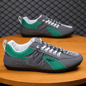 Chaussures en toile de style nouveau avec talon bas et semelle souple, chaussures décontractées pour hommes avec surface en cuir, confortables et polyvalentes. - Product Image 6