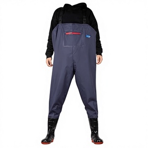 Pantalon de pluie et de wading <span class=keywords><strong>pour</strong></span> homme, une pièce, bleu, intégral, épaissi, imperméable, avec fermeture à sangle, en PVC, avec couvre-bottes intégrés, personnalisable, <span class=keywords><strong>pour</strong></span> la plage - Product Image 1