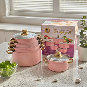 Juego <span class=keywords><strong>de</strong></span> Ollas <span class=keywords><strong>de</strong></span> Cocina <span class=keywords><strong>de</strong></span> Acero Inoxidable <span class=keywords><strong>de</strong></span> Alta Calidad, 10 Piezas, Color Personalizado, <span class=keywords><strong>Olla</strong></span> para Sopa, Utensilios <span class=keywords><strong>de</strong></span> Cocina - Product Image 5