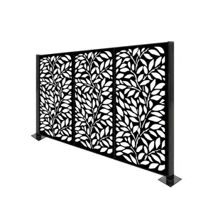 GUOYAO garden custom design aluminum black metal post and rail fence