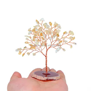 Pierre naturelle écrasée, <span class=keywords><strong>améthyste</strong></span> tissée à la main, <span class=keywords><strong>Agate</strong></span> coupée en tranches, petits arbres, jolies décorations fines, Mini ornements, vente en gros - Product Image 1