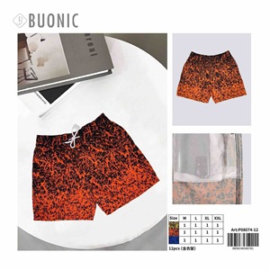 Costume da Bagno Uomo Hdj Board Shorts Arancione Nero Stampa XL Asciugatura Rapida Abbigliamento Estivo da Spiaggia - Product Image 3