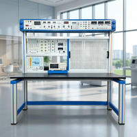 Estación de Evaluación de Habilidades para Electricistas Vocacionales, Caja Colgante para Panel Perforado, Equipo de Entrenamiento de Simulación Virtual de PLC, VFD y HMI