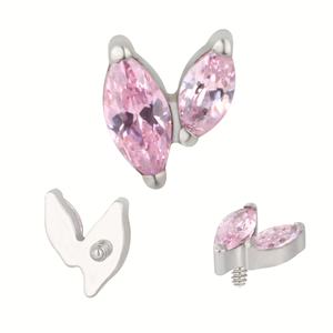 Gzn Mode Sieraden Titanium 16G Lip Ring Kraakbeen 2 Cnc Set Marquise Cz Intern Schroefdraad Labret Piercing Top Groothandel - Product Image 5