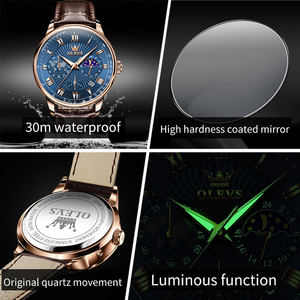 Reloj de Cuarzo para Hombre 2893 OEM, Personalizado, de Marca, con Fase Lunar, Luminoso, Cronógrafo, Resistente al Agua, de Lujo - Product Image 4