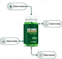 Gummies de chanvre en gros de qualité supérieure, saveur fruitée délicieuse pour la tranquillité et la relaxation, suppléments de santé à base d'huile de chanvre naturelle et d'herbes