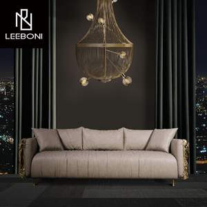 أرائك مقطعية فاخرة خفيفة من الجلد بطراز حديث من بوكا صالة مخصصة - Product Image 5