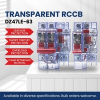 Disjoncteur différentiel à boîtier transparent 2P 63A, interrupteur de protection contre les surcharges domestiques, triphasé quatre fils