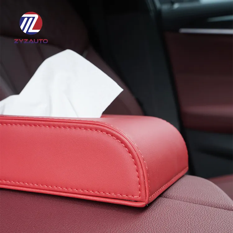 ZY PU Leather Facial Tissue Box Cover Napkin Holder Organizer Car Tissue Box For Home Office Car Decoration