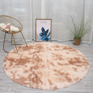 Alfombra Redonda Shengxi con Diseño Tie Dye, Moderna, Lavable, para Sala de Estar o Dormitorio, con Patrón Abstracto, de Pelo Largo y Terciopelo - Product Image 4