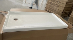 Base de <span class=keywords><strong>ducha</strong></span> de superficie sólida, bandeja de <span class=keywords><strong>ducha</strong></span> de <span class=keywords><strong>resina</strong></span> de piedra de mármol Artificial, Panel de pared de baño - Product Image 3