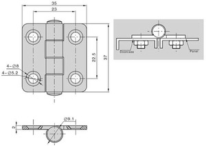 Charnières de porte de meuble en acier inoxydable FS3282 pour quincaillerie de meubles - Product Image 6