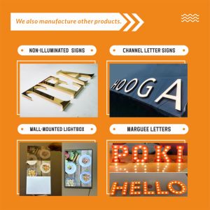 Enseigne Daco OEM/ODM personnalisée en acrylique rétroéclairé 3D et acier inoxydable pour hôtels, complexes hôteliers, publicité et décoration, avec conception et éclairage gratuits - Product Image 5