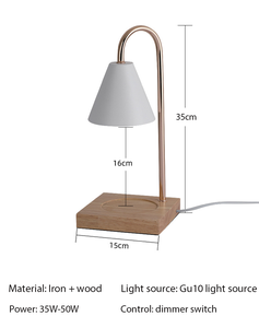 Modern Luxury Wooden Metal Shade E26 <b>Wax</b> <b>Melting</b> Aromatherapy Table Lamp for Bedroom Living Room Restaurant Decor - Product Image 6