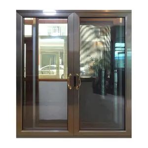 KDSBuilding Indoor Commercial Glass Two Way Double Swing Aluminum Casement Door With Screen