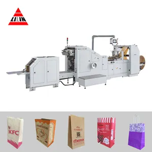 Máquina para hacer bolsas de papel, fabricante profesional, rodillo de alimentación, fondo cuadrado, LSB-450