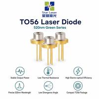 Diode laser verte 520 nm 50 mW TO-18, base métallique multimode, éclairage/projection industrielle, température de fonctionnement -20~60°C, 3 broches