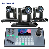 Système de diffusion en direct professionnel 3 pièces NDI avec zoom optique 20X, caméra PTZ à suivi automatique IA et contrôleur joystick