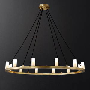 Candelabro de alabastro de tira minimalista de luz colgante Led largo decorativo personalizado para sala de estar restaurante - Product Image 6