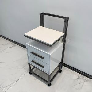 Modern White Wooden Saloon Furniture Beauty <b>Trolley</b> Multilayer Glass <b>Tool</b> Cart Salon <b>Trolley</b> With Storage Cabinet - Product Image 5